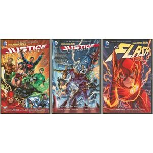 Justice League‎ Vol 1 2 Flash Vol 1 New 52 DC Comics Graphic Novels TPB Set